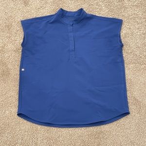 **SOLD** FIGS Rafaela Denim Blue Mandarin Scrub Top sz XS